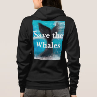Een Staart van een Walvis - Red de Walvissen Zwart Hoodie
