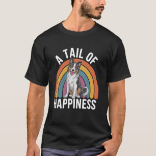 Een Staart van Geluk Border Collie Hond Retro Rege T-shirt
