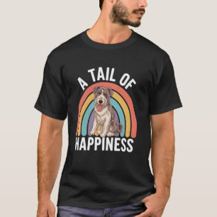 Een staart van geluk Ierse Wolfshond Honden Retro T-shirt