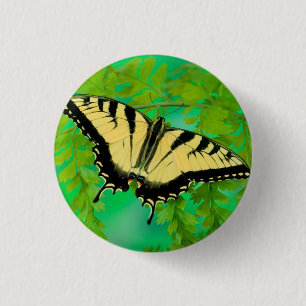Een staartvlinder landend ronde button 3,2 cm