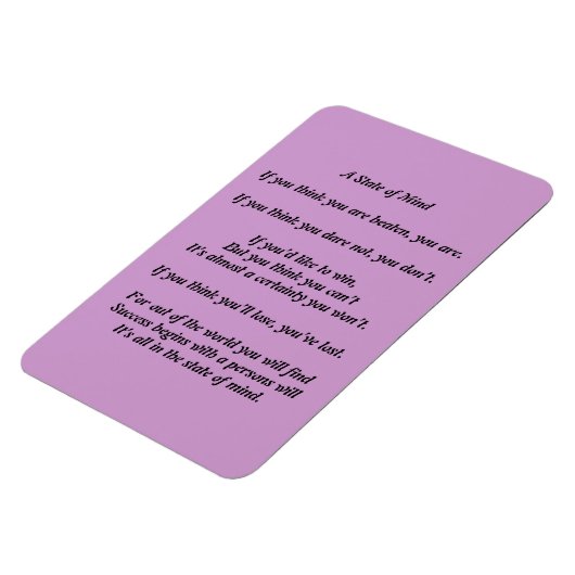 Een staat van Mind Poem Magnet Magneet (Linkerzijde)