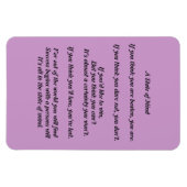 Een staat van Mind Poem Magnet Magneet (Horizontaal)