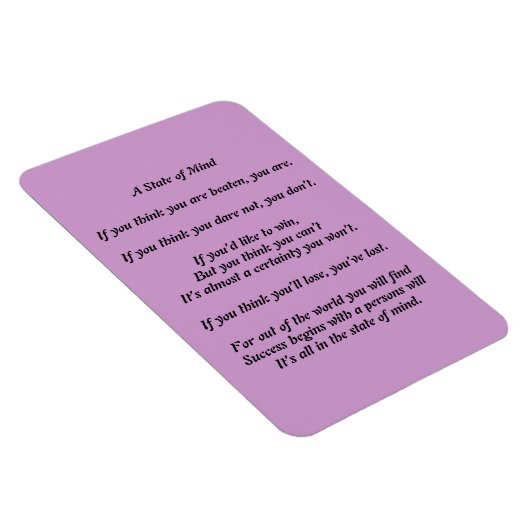 Een staat van Mind Poem Magnet Magneet (Rechterzijde)