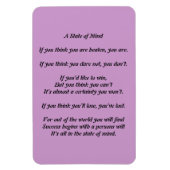 Een staat van Mind Poem Magnet Magneet (Verticaal)