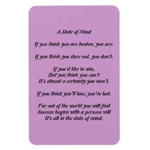 Een staat van Mind Poem Magnet Magneet