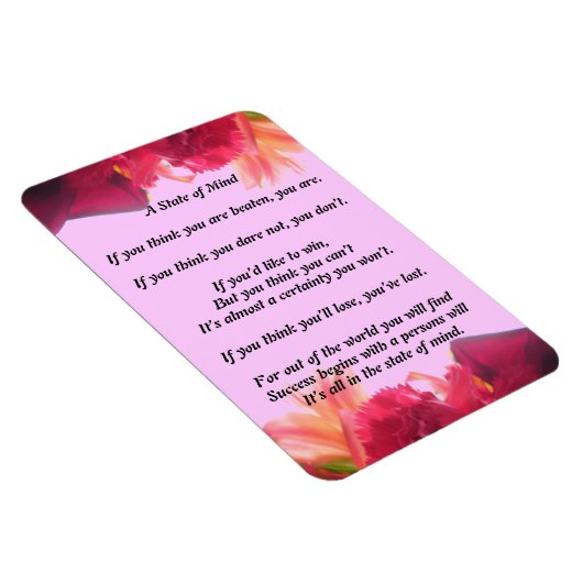 Een staat van Mind Poem Magnet Magneet (Rechterzijde)