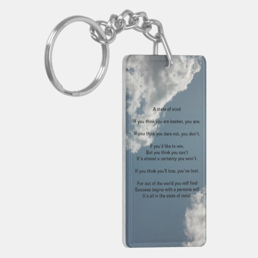 Een staat van Mind Poem sleutelhanger (Voorkant Links)