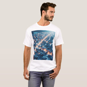Een stad met auto's geparkeerd op straat 's nachts t-shirt