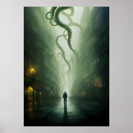 Een stad onder Cthulhu Horror Poster (Voorkant)