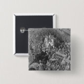 Een stadsdoorgronding vierkante button 5,1 cm (Voorkant /achterkant)