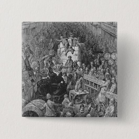 Een stadsdoorgronding vierkante button 5,1 cm (Voorkant)