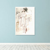 Een stadsjurk uit 'Les Grandes Modes de Paris' Canvas Afdruk (Insitu (Houten vloer))