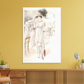 Een stadsjurk uit 'Les Grandes Modes de Paris' Canvas Afdruk (Insitu (Woonkamer))