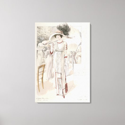 Een stadsjurk uit 'Les Grandes Modes de Paris' Canvas Afdruk (Voorkant)