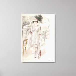 Een stadsjurk uit 'Les Grandes Modes de Paris' Canvas Afdruk