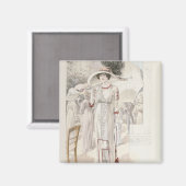 Een stadsjurk uit 'Les Grandes Modes de Paris' Magneet (Voorkant / Achterkant)