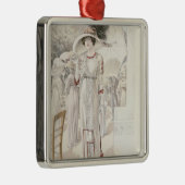 Een stadsjurk uit 'Les Grandes Modes de Paris' Metalen Ornament (Rechts)