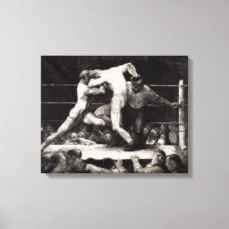 Een Stag bij Sharkey - George Bellows Boxing Litho Canvas Afdruk
