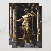 Een standbeeld van een gespierd Grieks godenstandb Kaart (Voorkant / Achterkant)