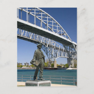 Een standbeeld van Thomas Edison door de lokale ku Briefkaart