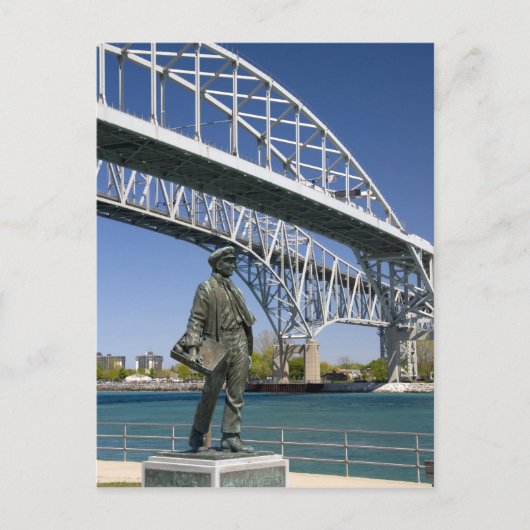 Een standbeeld van Thomas Edison door de lokale ku Briefkaart (Voorkant)