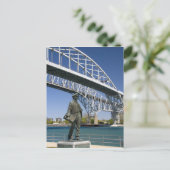 Een standbeeld van Thomas Edison door de lokale ku Briefkaart (Staand voorkant)