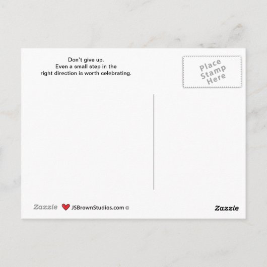 Één Stap bij een Time_B_ Briefkaart (Achterkant)