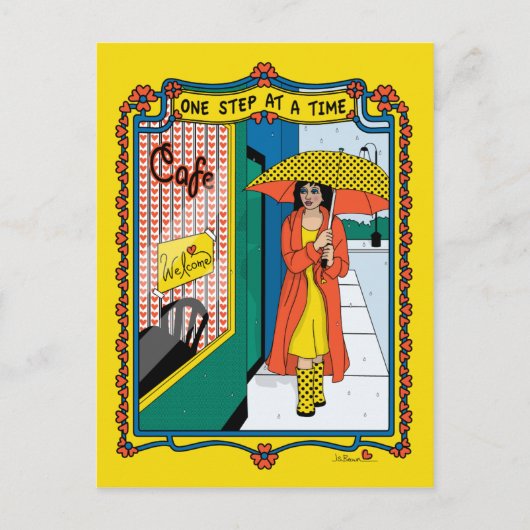 Één Stap bij een Time_B_ Briefkaart (Voorkant)