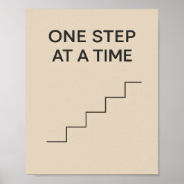 Eén Stap tegelijk – Minimalistische Motivatie Poster