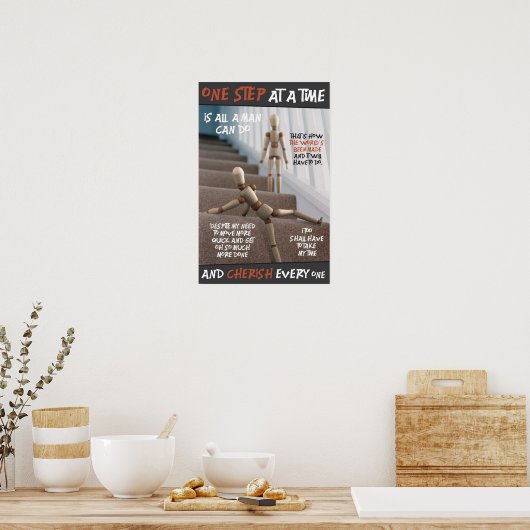 Eén stap tegelijk poster (Keuken)