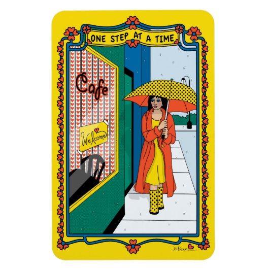 Eén stap voor een Time_B_4x6 koelkast Magneet (Verticaal)