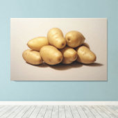 Een stapel aardappelen canvas afdruk (Insitu (Houten vloer))