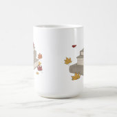 Een stapel boeken en herfstbladeren - Gezellig lez Koffiemok (Center)