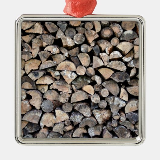 Een stapel brandhout metalen ornament (Voorkant)