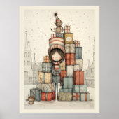 Een stapel kerstcadeautjes poster (Voorkant)