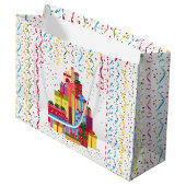 Een stapel kleurrijke geschenkdozen groot cadeauzakje