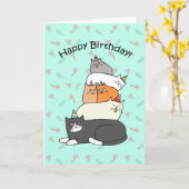 Een stapel kratten schattig en grappige CATS Happy Kaart (Gele Bloem)