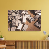 Een stapel maaltijden klaar om te eten canvas afdruk (Insitu (Woonkamer))