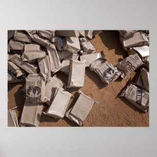 Een stapel maaltijden klaar om te eten poster