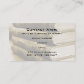 Een stapel oude boeken visitekaartje (Achterkant)