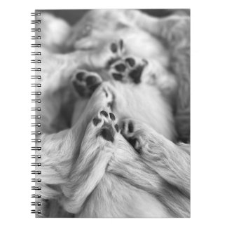 Een stapel puppy poten notitieboek