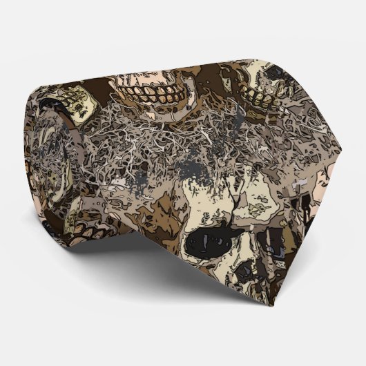 Een stapel schedels stropdas (Opgerold)