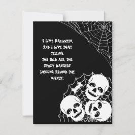 Een stapel skeletten die de halloween nachtspooky  feestdagenkaart