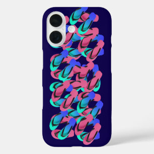 Een stapel Teenslippers Fun Blue iPhone 16 Hoesje