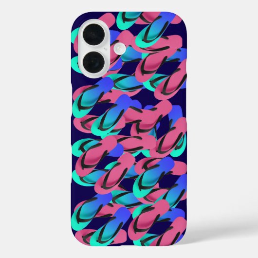 Een stapel Teenslippers Fun Blue Case-Mate iPhone Case (Achterkant)