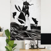 Een stapel weg van overal poster (Thuiskantoor)