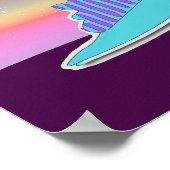 Een Star Blue Cartoon Dinosaur Poster (Hoek)