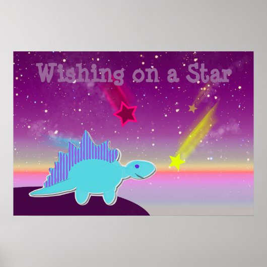 Een Star Blue Cartoon Dinosaur Poster (Voorkant)