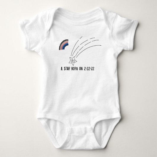 Een Star Geboren op 2-22-2022 Baby-Bodysuit Romper (Voorkant)