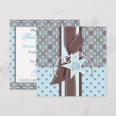 Een Star is Born Boy Invitation Square Kaart (Voorkant / Achterkant)